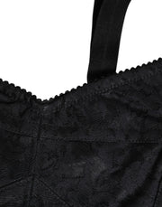Dolce & Gabbana Black Stretch Nylon Bustier Bra Underwear