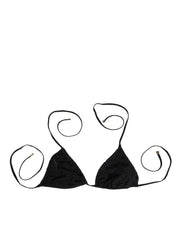 Dolce & Gabbana Black Embroidered Triangle Swimwear Underwear