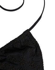 Dolce & Gabbana Black Embroidered Triangle Swimwear Underwear
