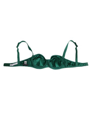 Dolce & Gabbana Green Satin Semi-Padded Underwire Musk Underwear
