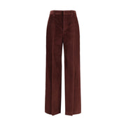 Brunello Cucinelli Bordeaux Cotton Casual Pants