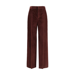 Brunello Cucinelli Bordeaux Cotton Casual Pants