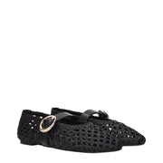 Stuart Weitzman Black Leather Ballet Flats