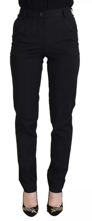 Dolce & Gabbana Black High Waist Skinny Trouser STAFF Pants