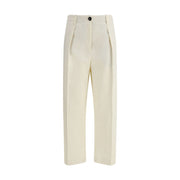 Brunello Cucinelli Cream Cotton Casual Pants