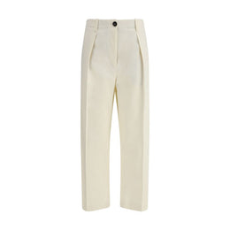 Brunello Cucinelli Cream Cotton Casual Pants