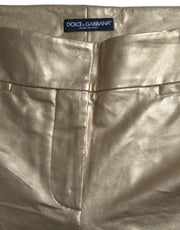 Dolce & Gabbana Gold High Waist Skinny Women Metallic Pants