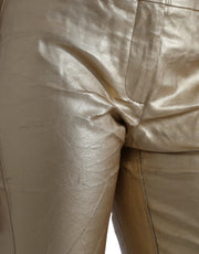 Dolce & Gabbana Gold High Waist Skinny Women Metallic Pants