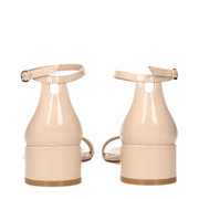 Stuart Weitzman Beige Leather Flat Sandals