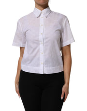 Dolce & Gabbana White Collared Short Sleeve Polo Shirt Top