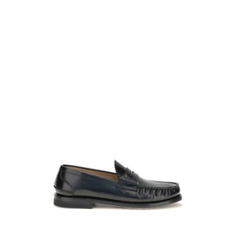 Premiata Black Calf Leather Bos Taurus Slip-On Loafers