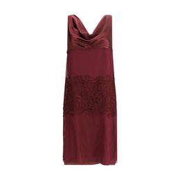Ferragamo Bordeaux Silk Cocktail Dress