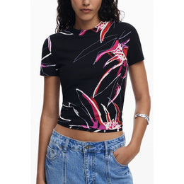 Desigual Black Elastane T-Shirt