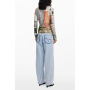 Desigual Beige Elastane T-Shirt