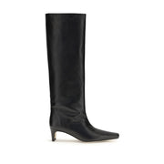 Staud Black Calf Leather Bos Taurus High Heel Boots
