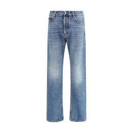 Haikure Blue Cotton Straight-Leg Jeans