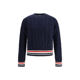 Thom Browne Blue Fleece Wool Sweatshirt