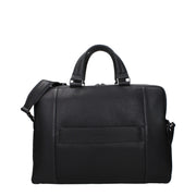 Piquadro Black Leather Business And Laptop Bag