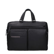 Piquadro Black Leather Business And Laptop Bag