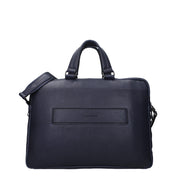 Piquadro Blue Leather Business And Laptop Bag