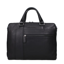 Piquadro Black Leather Business And Laptop Bag