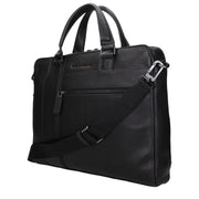 Piquadro Black Leather Business And Laptop Bag