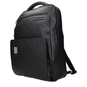 Piquadro Black Leather Backpack