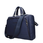 Piquadro Blue Leather Business And Laptop Bag