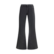 7FOR Black Cotton Flared Jeans