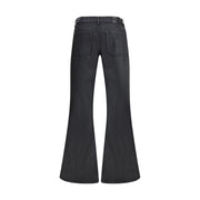 7FOR Black Cotton Flared Jeans