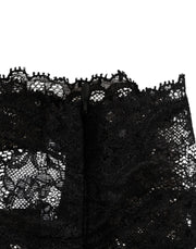 Dolce & Gabbana Black Lace Bandeau Bustier Top Sheer Stretch Underwear