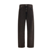 7FOR Black Cotton Straight-Leg Jeans