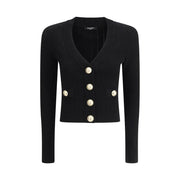Balmain Black Viscose Cardigan