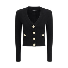 Balmain Black Viscose Cardigan