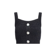 Balmain Black Polyamide Top