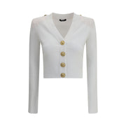 Balmain White Viscose Cardigan