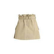 Balmain Beige Cotton Mini Skirt