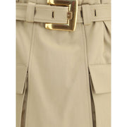 Balmain Beige Cotton Mini Skirt