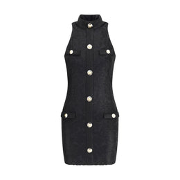 Balmain Black Viscose Cocktail Dress