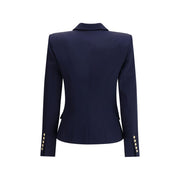 Balmain Blue Fleece Wool Blazer