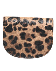 Dolce & Gabbana Brown Leopard Print Calf Leather Small Coin Purse Wallet