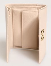 Dolce & Gabbana Light Pink Calf Leather DG Logo French Flap Wallet