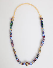 Dolce & Gabbana Multicolor Murano Glass Beads Gold Brass Chain Jewelry Necklace
