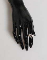 Nialaya Geometric Diamond Shape Pave CZ Crystal Jewelry Ring