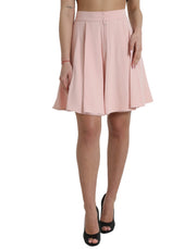 Dolce & Gabbana Light Powder Rose Viscose Pleated Skirt