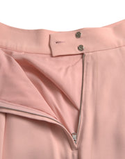 Dolce & Gabbana Light Powder Rose Viscose Pleated Skirt