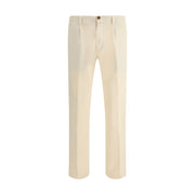 Germano Cream Cotton Casual Pants