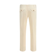 Germano Cream Cotton Casual Pants