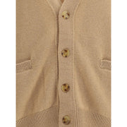 Laneus Beige Merino Wool Cardigan