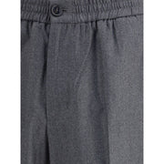 Ami Paris Gray Fleece Wool Casual Pants